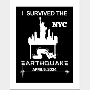 I Survived the NYC Earthquake April 5, 2024, New York City Skyline USA Memorabilia Posters and Art
